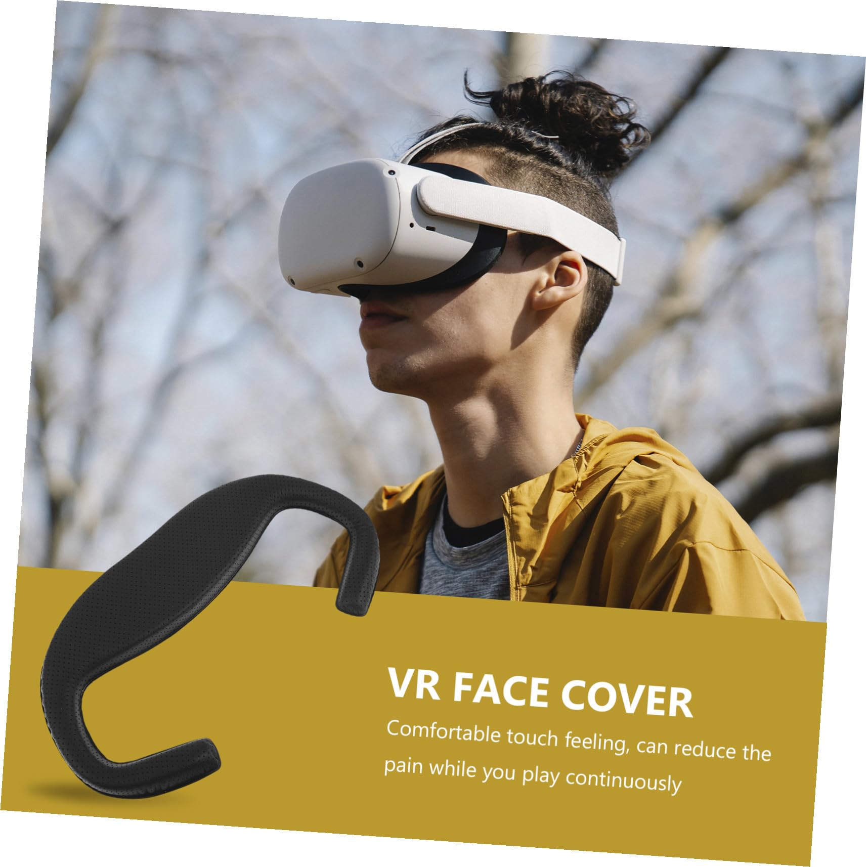 FRCOLOR VR Glasses Face Pad Set Compatible with Pimax Crystal Ergonomic PU Sponge Cushion Light Blocking Sweat Absorption