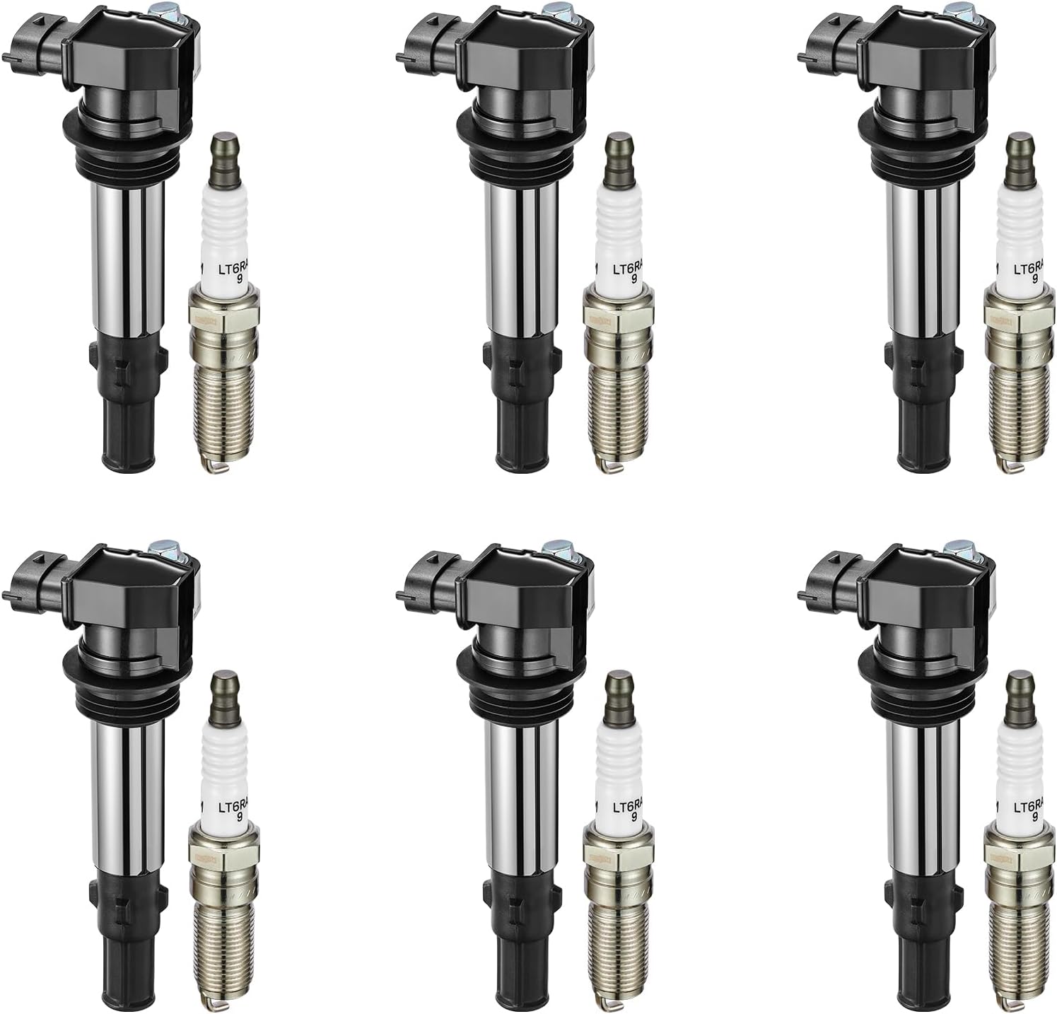 ENA Pack of 6 UF375 Ignition Coil 5263 Iridium Spark Plugs