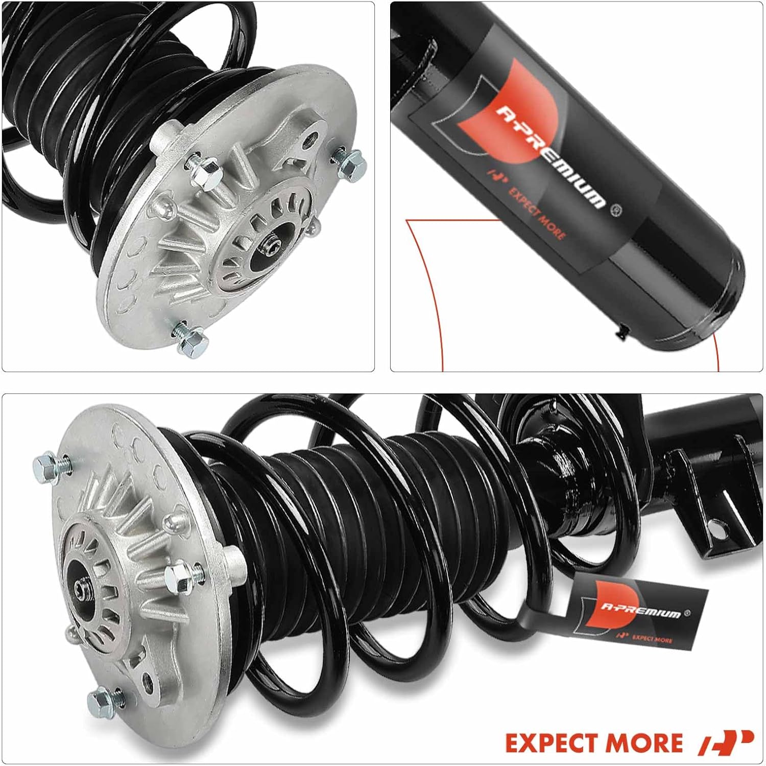 A-Premium Front Complete Struts Compatible with BMW X3 2011-2017, X4 2015-2018, F25/F26 Series - 2x Replacement Suspension Shock Absorber with Coil Spring Assembly