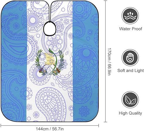 Miniatura 2 de Guatemala Paisley Flag - Delantal profesional para corte de pelo, peluquería con cierre a presión