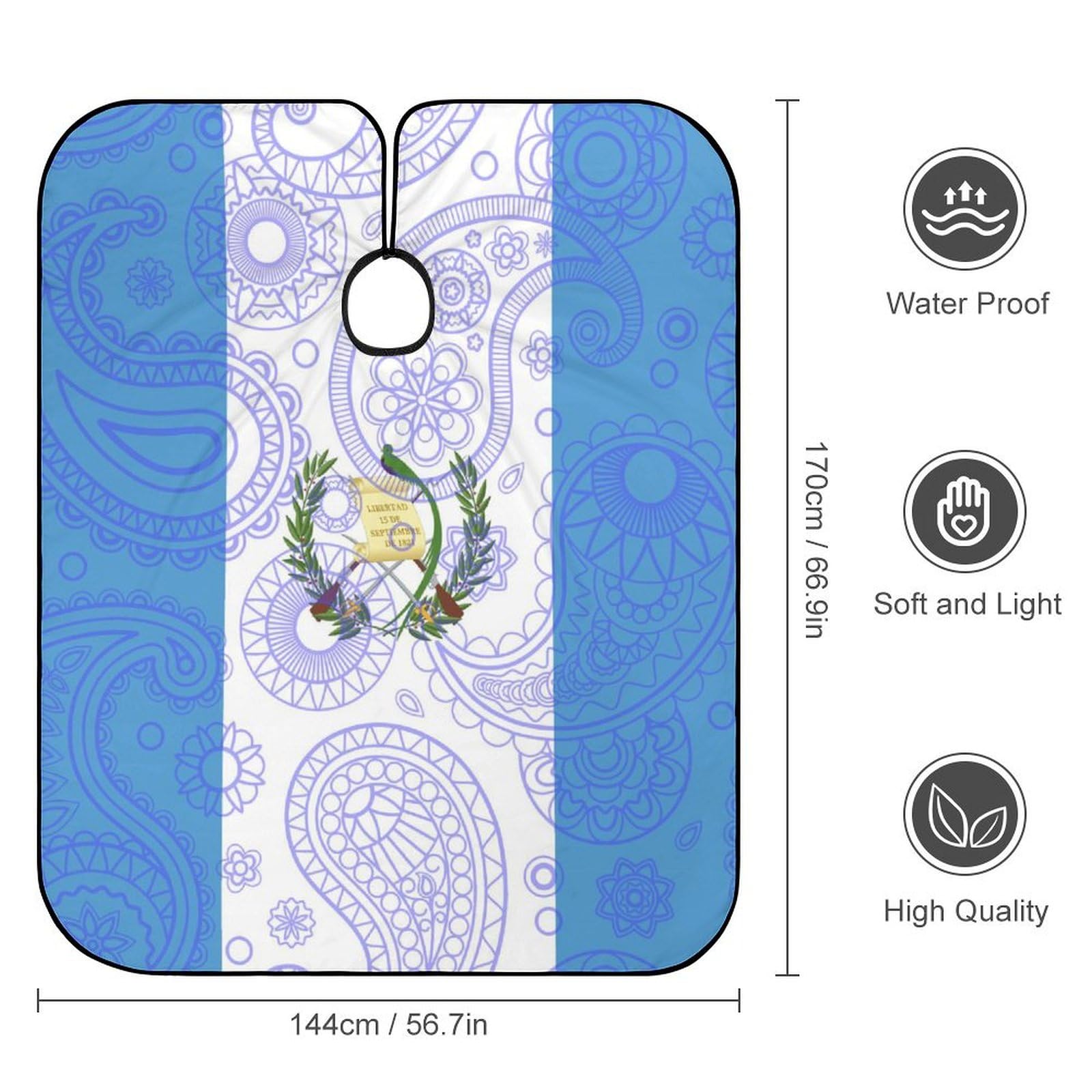 Guatemala Paisley Flag Professional Hair Cutting Cape Apron Salon Haircut Barber Hairdressing with Snap Closure