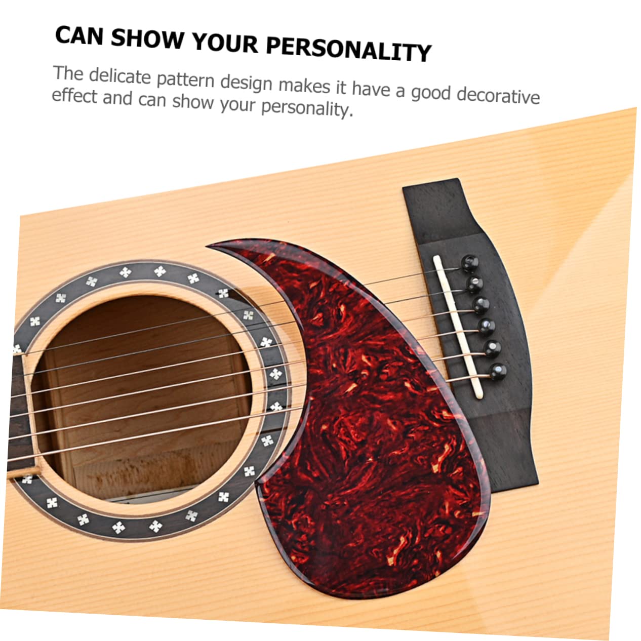 COSMEVIVI Self Adhesive Acoustic Guitar Pickguard Scratch Plate for Folk Guitars Impact Protection Unique Pattern Design Easy Installation