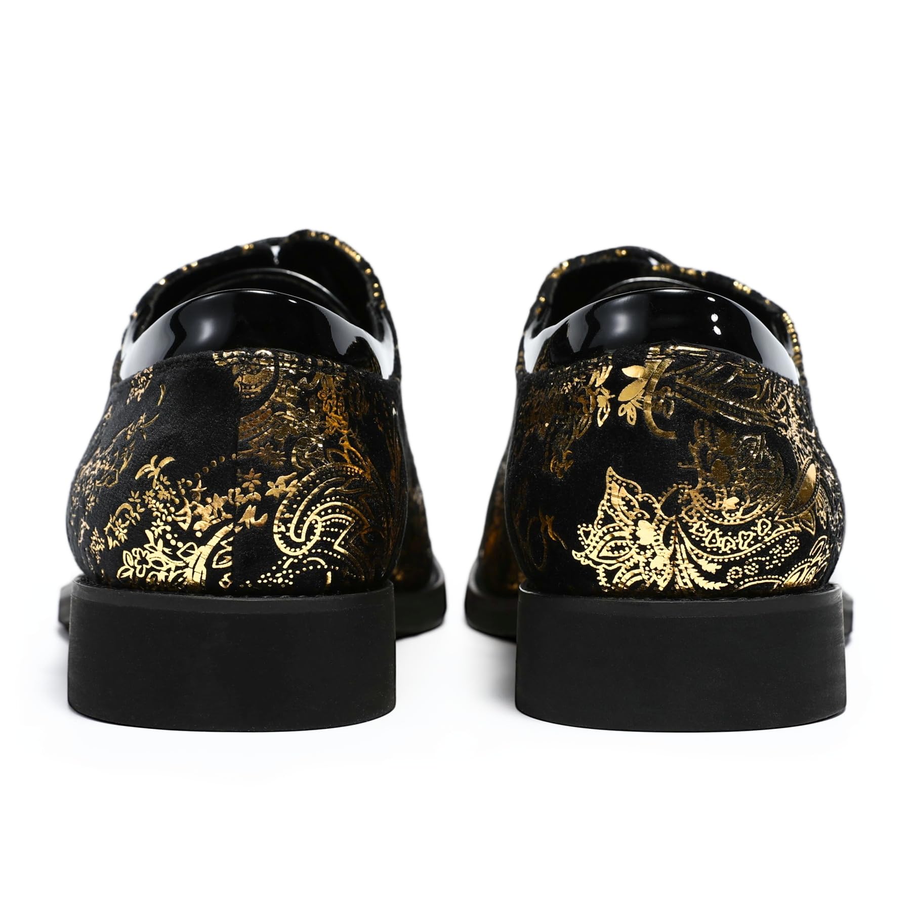 YFFUSHI Chaussures Homme Jacquard Vernis Élégantes pour Mariage Business | Brodée, Paisley, Brillante, Bouts Pointus, Simili-Cuir, Lacets, Oxford, Formelles, Gala, Costume