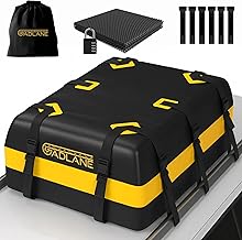 GADLANE Borsa da Tetto per Auto - 552L Box da Tetto Impermeabile per Auto con/senza Portapacchi, con Tappetino Antiscivolo, 6 Cinghie Robuste, Lucchetto a Combinazione, Borsa Portaoggetti (Gialla)