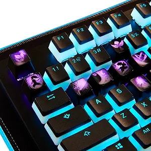 League of Legends Custom Keycaps (Champion Yasuo) - Laser Engraved with Each Champion's Portrait, Passive, and Skills. Fit with Any Mechanical Keyboard. League of Legends Gift for Gamers
