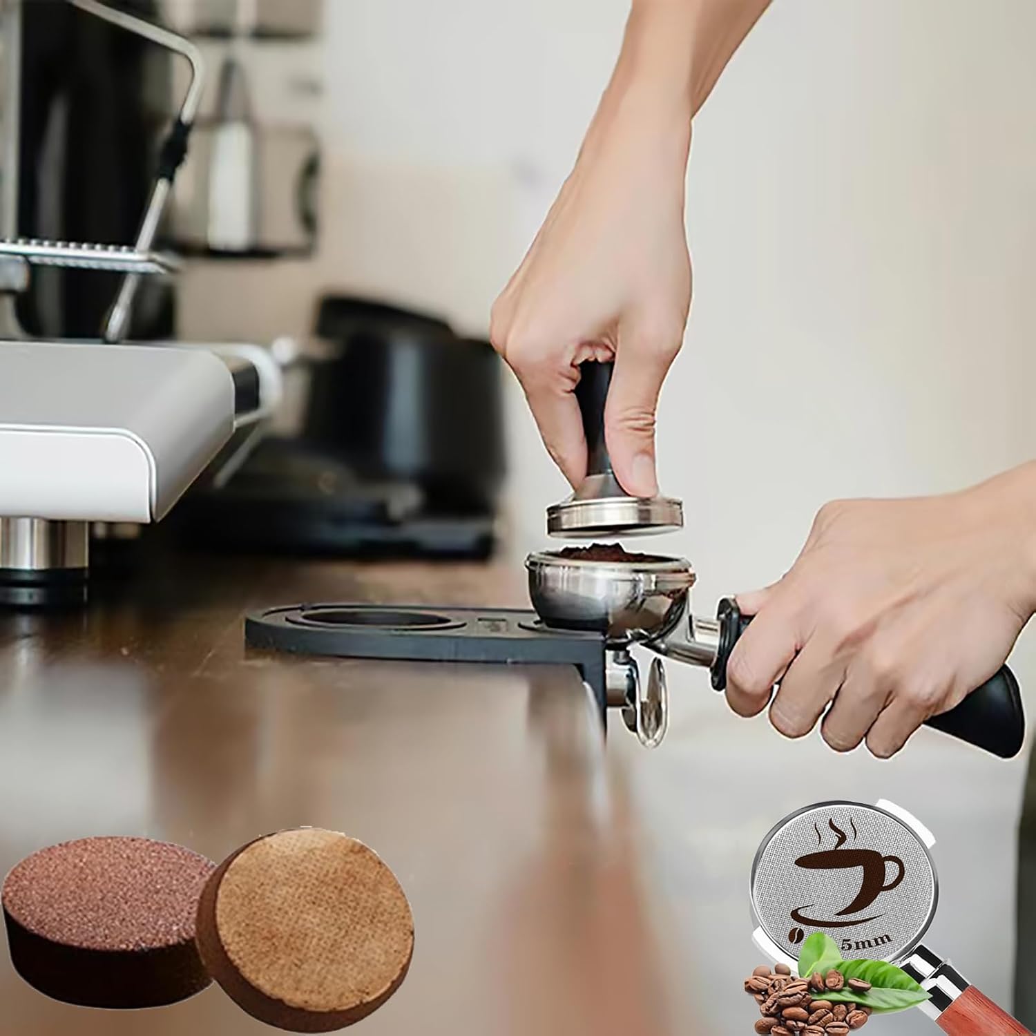 58.5mm Espresso Puck Screen, Reusable Puck Screen Replacement, Perfect Espresso Distribution Tool Compatible with Espresso Machine 58.5mm Portafilter Basket, 1.7mm Thickness 150μm (1, 58.5mm) image 5