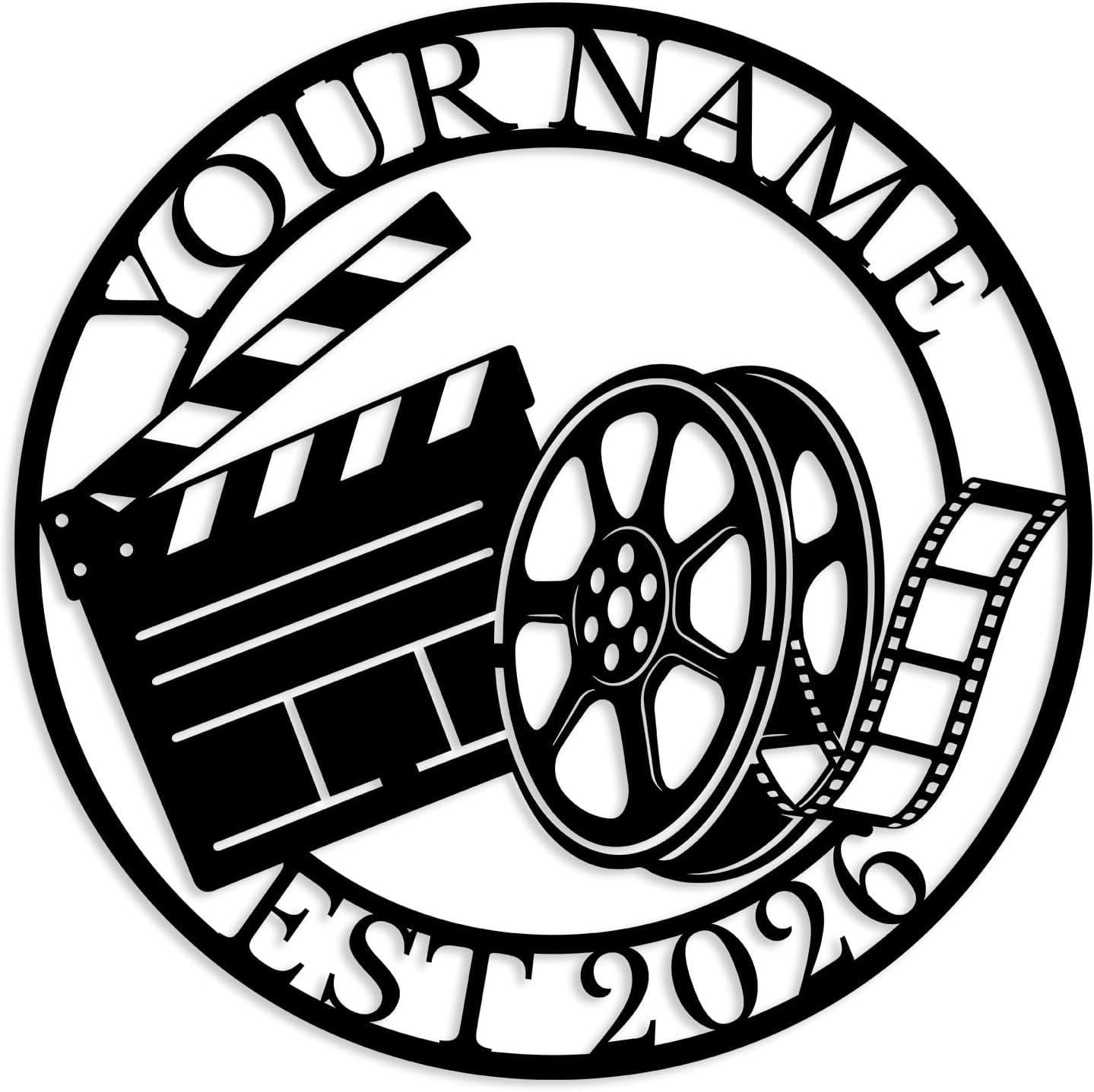 Custom Movie Metal Sign,Personalized Cinema Wall Art,Film Room Decor,Home Theater Hanging Plaque,Entertainment Room Accent,Outdoor Patio Ornament,Gift For Film Lovers (Style-2)