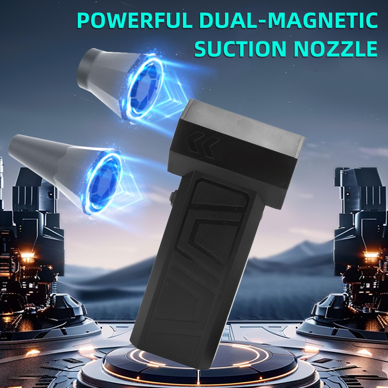 Electric Air Duster, 130000RPM Compressed Air Dusters with Dual Magnetic Suction Nozzle, Stepless Speed Control, for Computer, Keyboard, Camera, Car