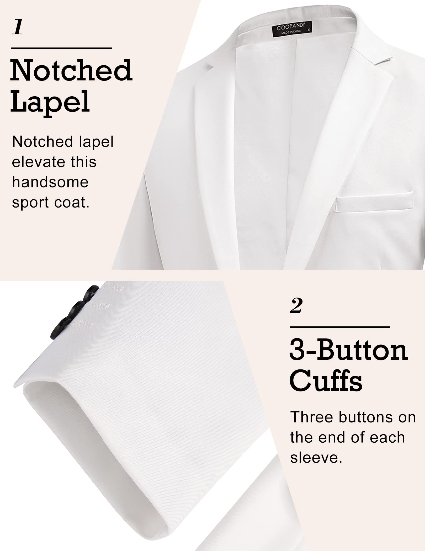Coofandy Herren Modern/Fitted Lässiger Blazer