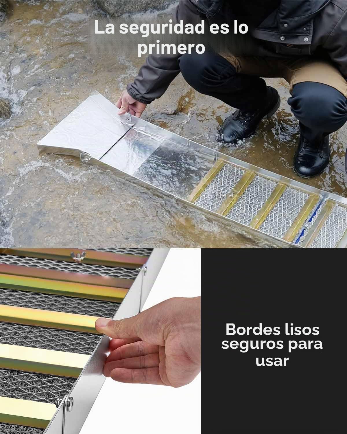 Caja de esclusa Plegable de aleación de Aluminio VEVOR, Cajas de esclusa compactas de 50" para Oro, Equipos de esclusa de Oro Ligeros, Cajas portátiles con Musgo de minero, río, Arroyo, batea