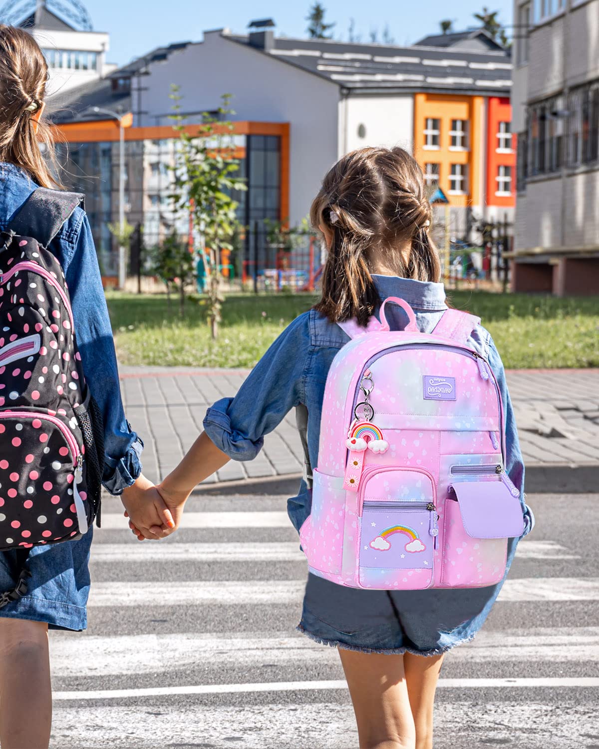 Sac à Dos Enfant Maternelle, Cartable Fille Primaire, Sac Ecole en Nylon Léger et Imperméable pour Les Enfants de 6 à 10 ans