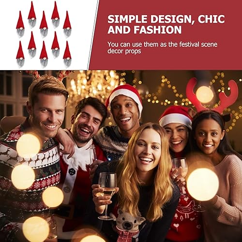 Miniatura 3 de FOMIYES Decoraciones de Navidad, 10 fundas para botellas de vino de gnomo, gnomo sueco de Navidad, decoraciones decorativas de Papá Noel, decoración