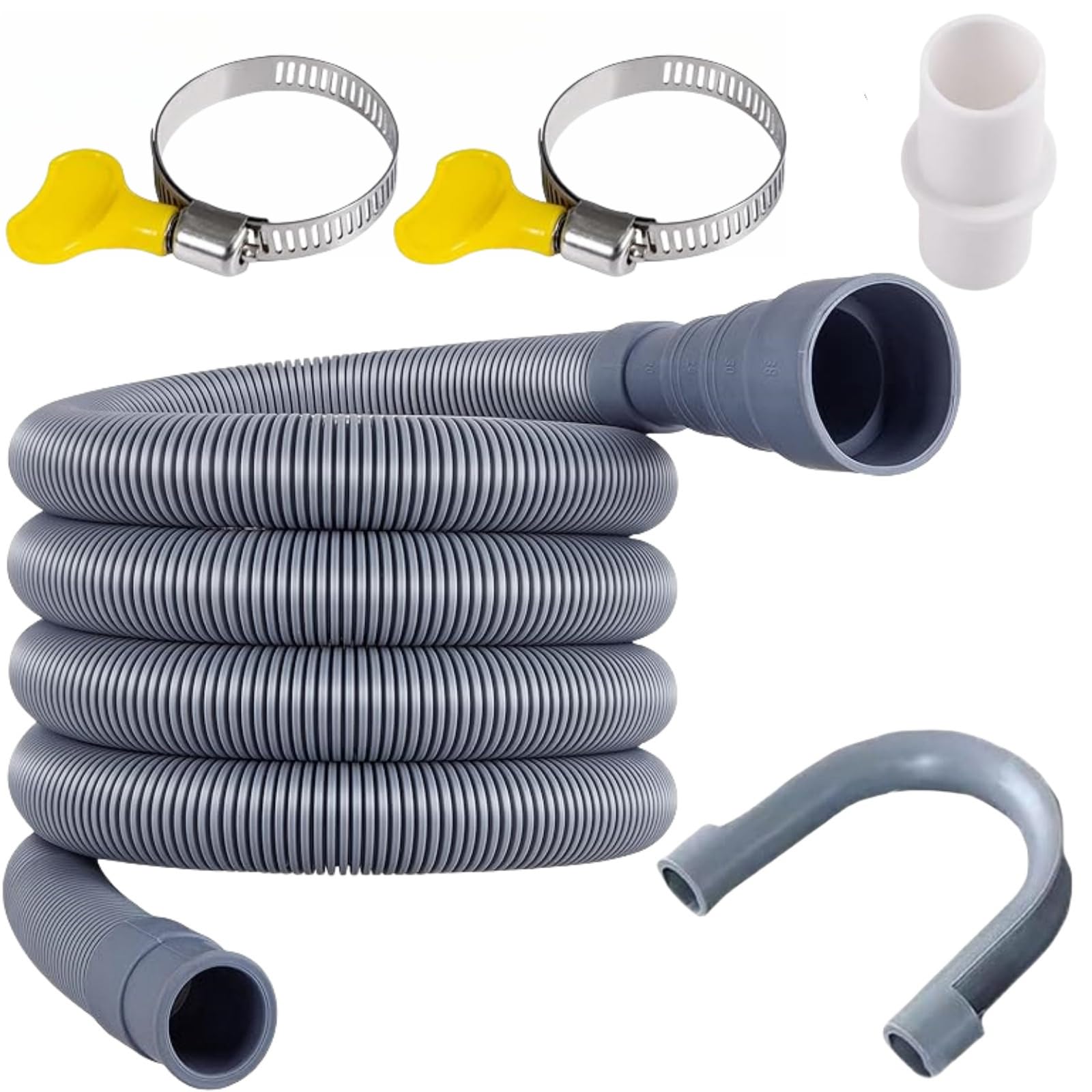 Universal Drain Hose Extension Pipe Kit（6.56Ft）, Washing Machine Hose Extension, Replacement Drain Hose Extension for Tumble Dryer Machine, Dishwasher & Other Applications