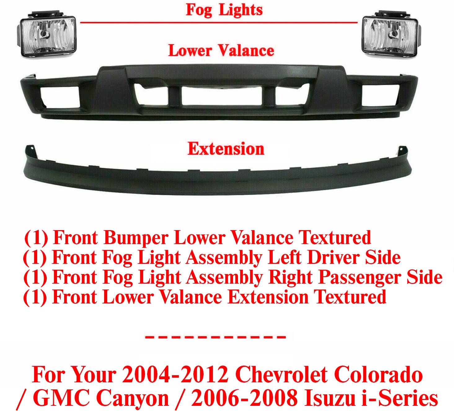 15888037 - Black Front Bumper Fascia Extension 2004-2012 GM | GM Parts Warehouse 15888037 - Black Front Bumper Fascia Extension 2004-2012 GM | GM Parts Warehouse