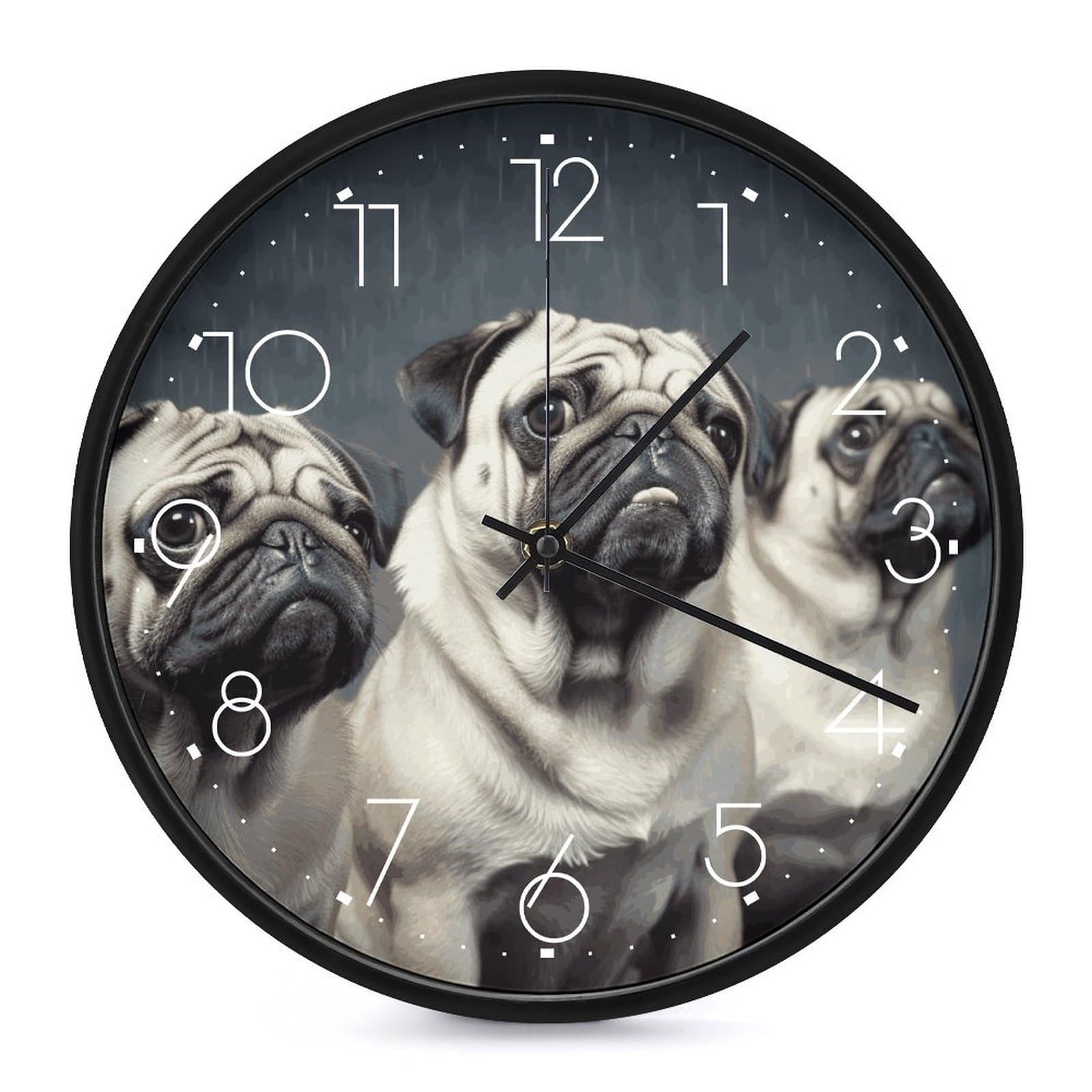 Horloge murale carlin amusante idée cadeau classique 25,4 cm