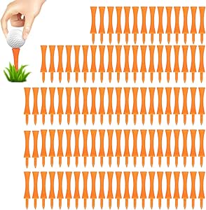 Zivisk 100 Tee Da Golf In Plastica - Castle Design, 70mm, Arancione - Infrangibili - Foto 6