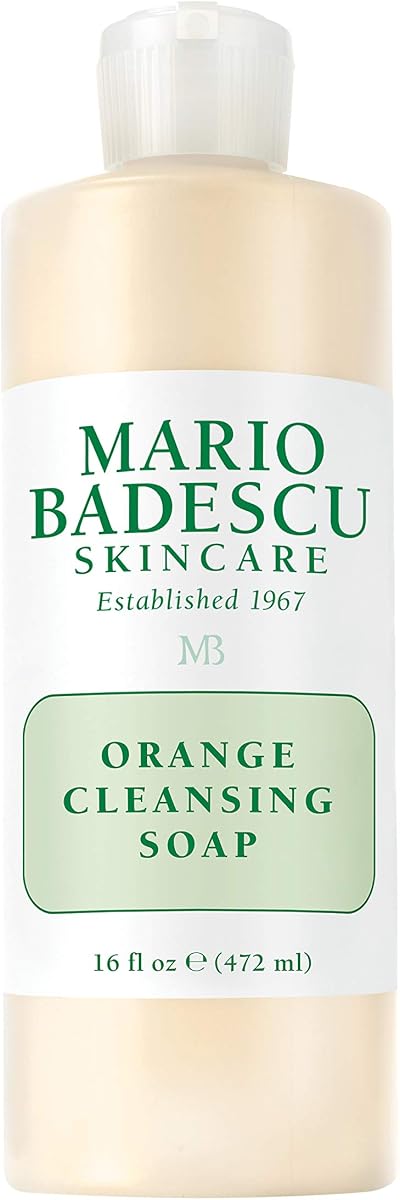 Jabón limpiador de naranja Mario Badescu - Limpiador y exfoliante facial en crema enriquecido con AHA - Lavado facial sin aceite para pieles mixtas o secas - Exfoliante suave con fórmula que no reseca