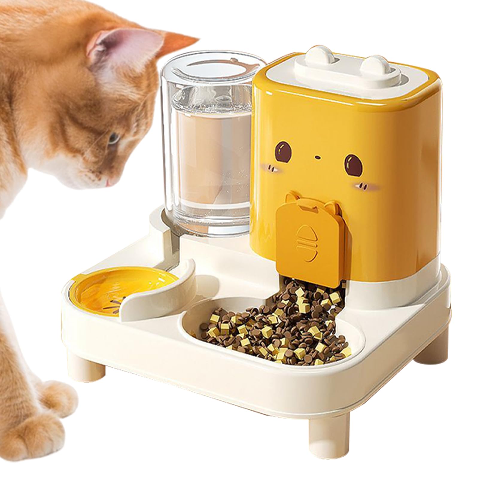 Distributeur de nourriture pour chat et fontaine eau extérieure pour des vacances sans stress