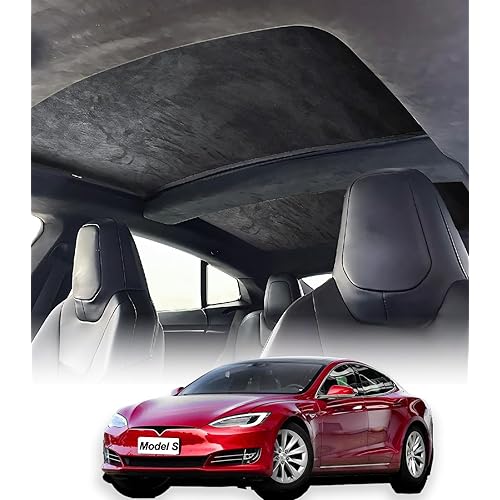 Roof Sunshade Compatible with Tesla Model S 2014-2018 Interior Accessories,Premium Soft Suede Sunroof Sun Shade, No Sag Foldable Roof Glass Shade(Only for Openable Sunroof)