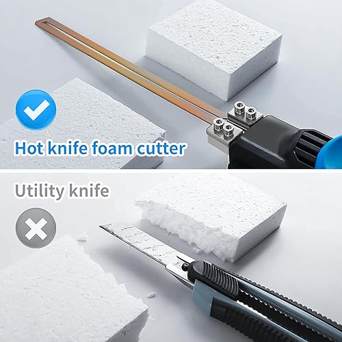 Miniatura 18 de Cuchillo caliente eléctrico giratorio de 250 W, kit de herramientas de corte de espuma de 6 cuchillas, sistema de refrigeración por aire de cuerpo