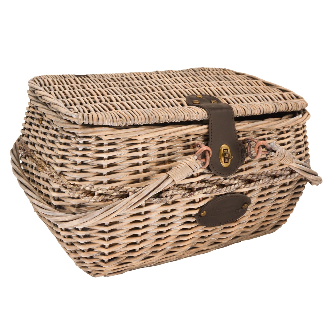 Les Jardins de la Comtesse Cesto da picnic Sarlat, Vimini, blu e vinaccia, 4000 g, 45 x 37 x 25 cm, stile campagna, scomparto isotermico, 17,5 l