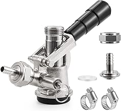 Keg Coupler, D Coupler, US Sankey Keg Coupler, MRbrew Stainless Steel Probe Heavy Duty Keg Coupler D System with Black Lever Handle