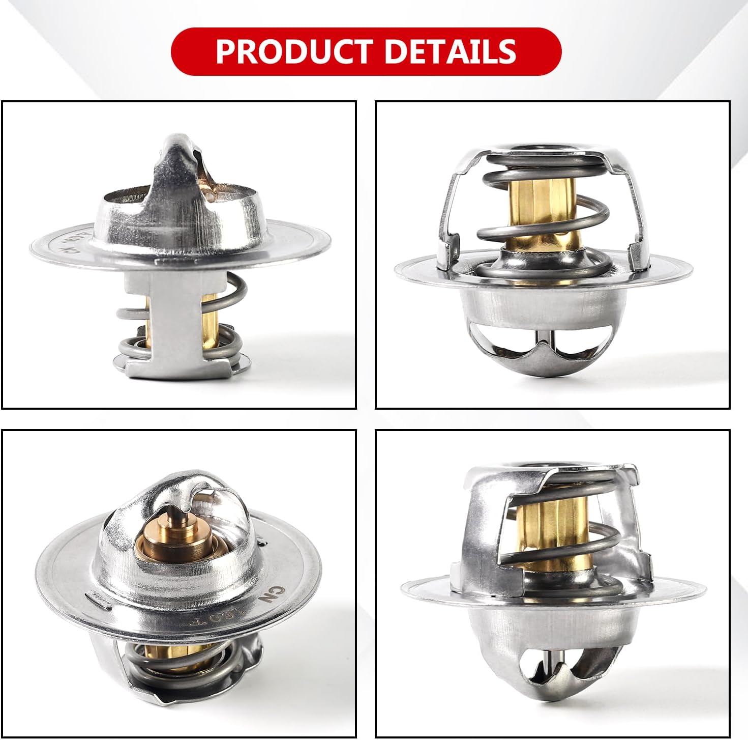 Thermostat Kit 160° Compatible with Mercruiser 1987-UP Sierra gaskets Sleeve for 4.3L 5.0L 5.7L 7.4L 8.2L Engine Replace 18-3647 13101 807252Q5