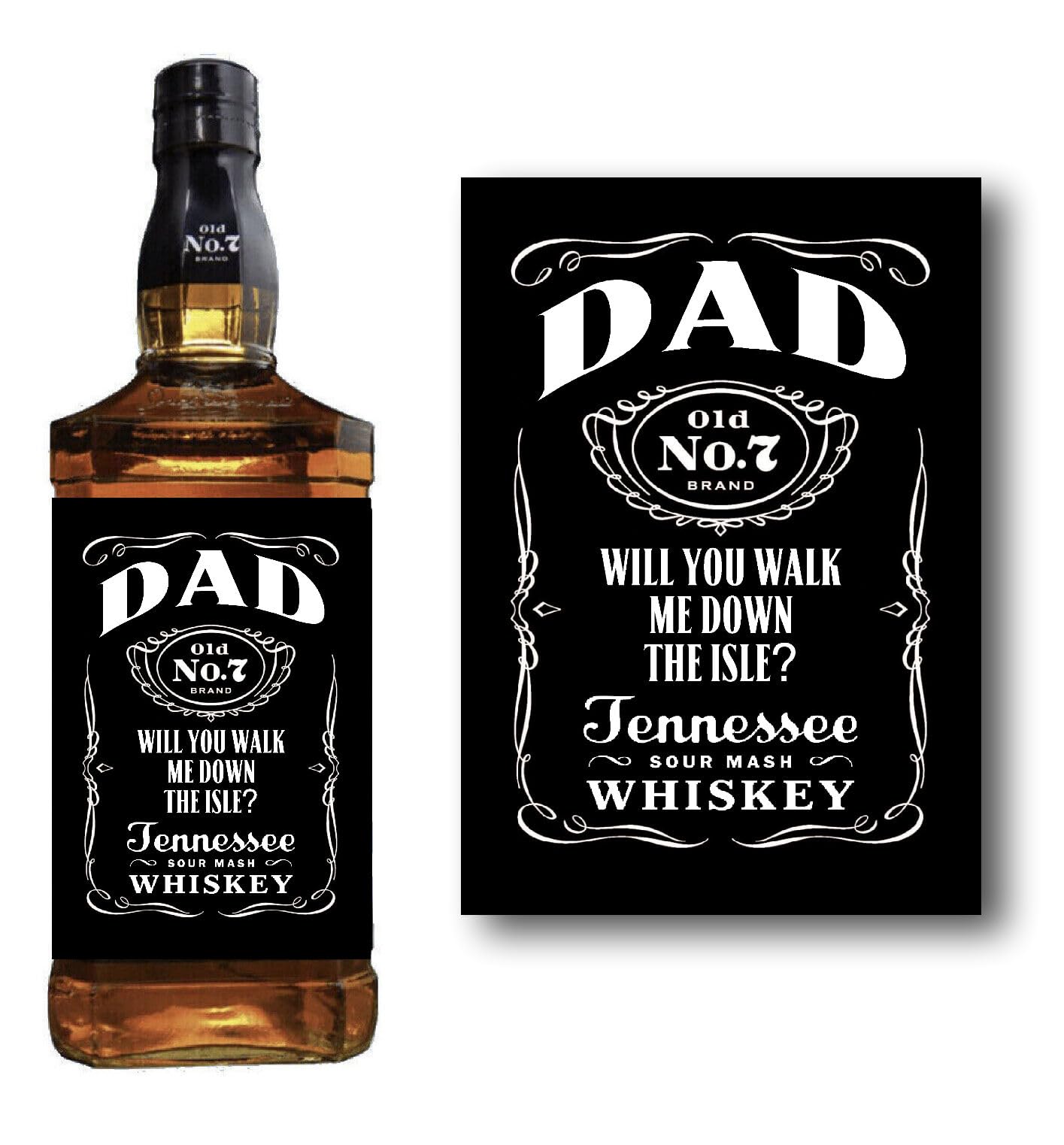 Personalised Any Occasion - Whiskey Bourbon Bottle Label/Sticker - Pre-Cut & Easy to Apply
