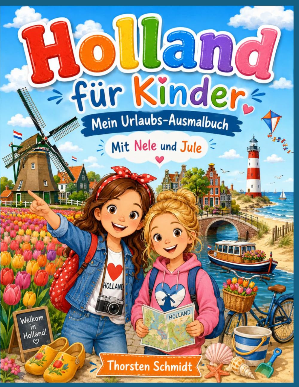 Holland für Kinder: Mein Urlaubs-Ausmalbuch Mit Nele und Jule von Thorsten Schmidt (Nele und Jule entdecken die Welt)