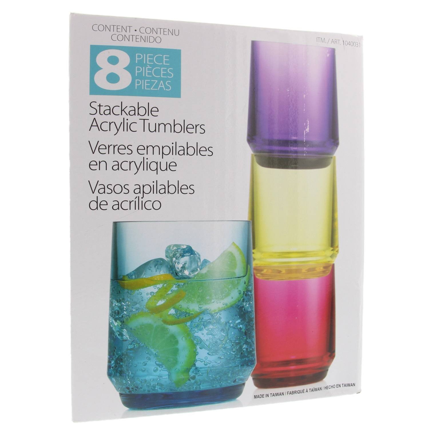 8 Piece Stackable Acrylic Tumbler Set 12oz Perfect Indoors Outdoors |  Desertcart Cayman Islands