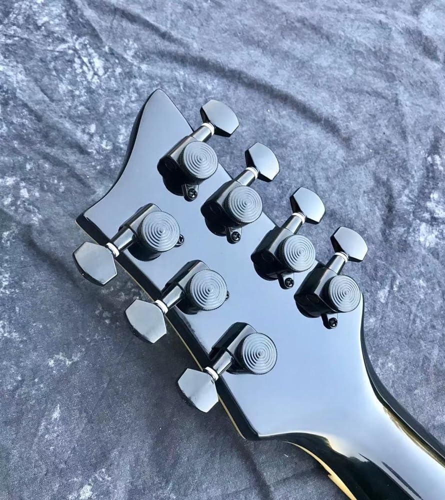 Guitarra personalizada de jazz con orificio F 7 cuerdas eléctrica color gris