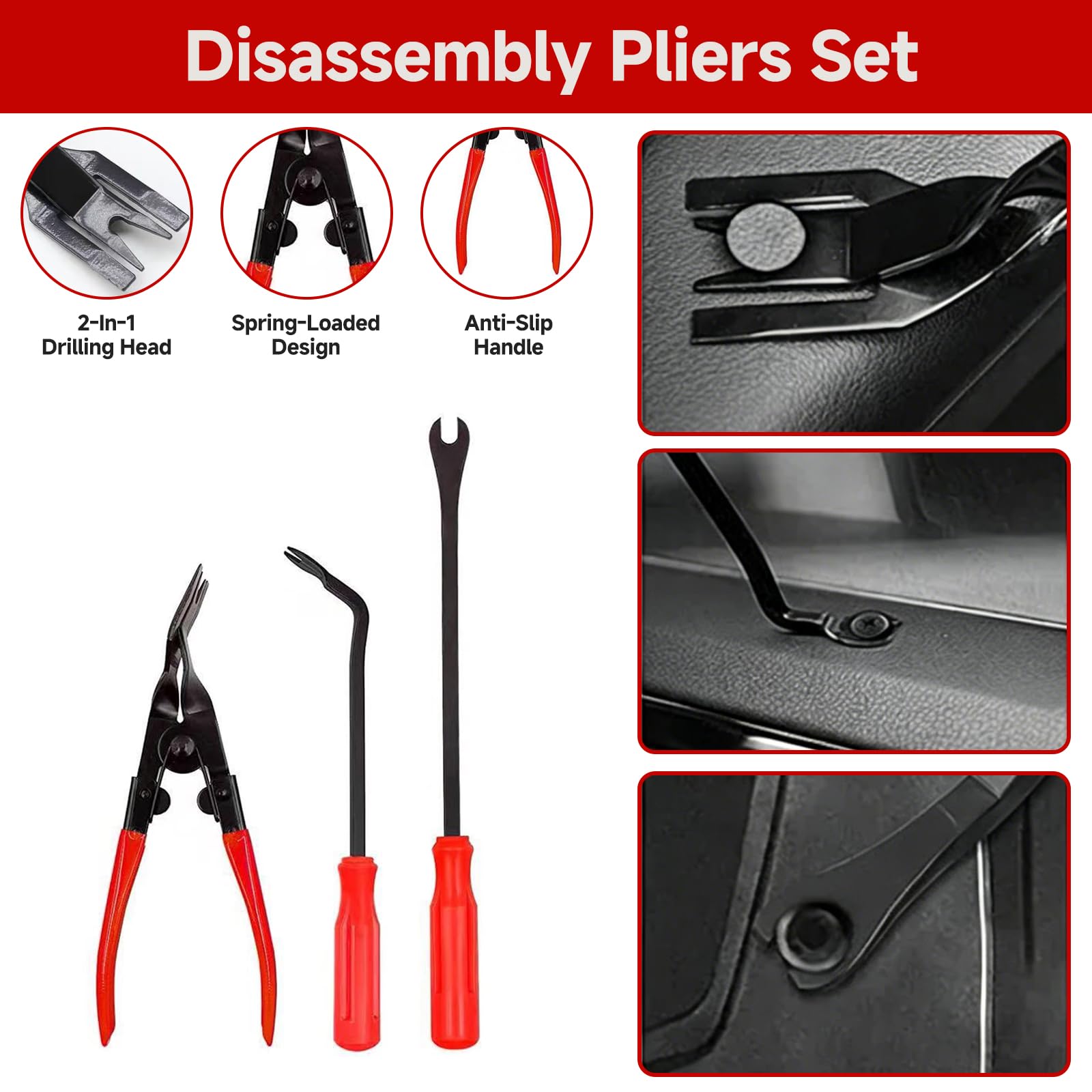 Kit Smontaggio Pannelli Auto, 158 Pezzi, Leve Plastica Smontaggio, Strumenti di Rimozione Auto, Kit per Rimozione Radio, Pannello, Cruscotto, Riparazioni, Universale