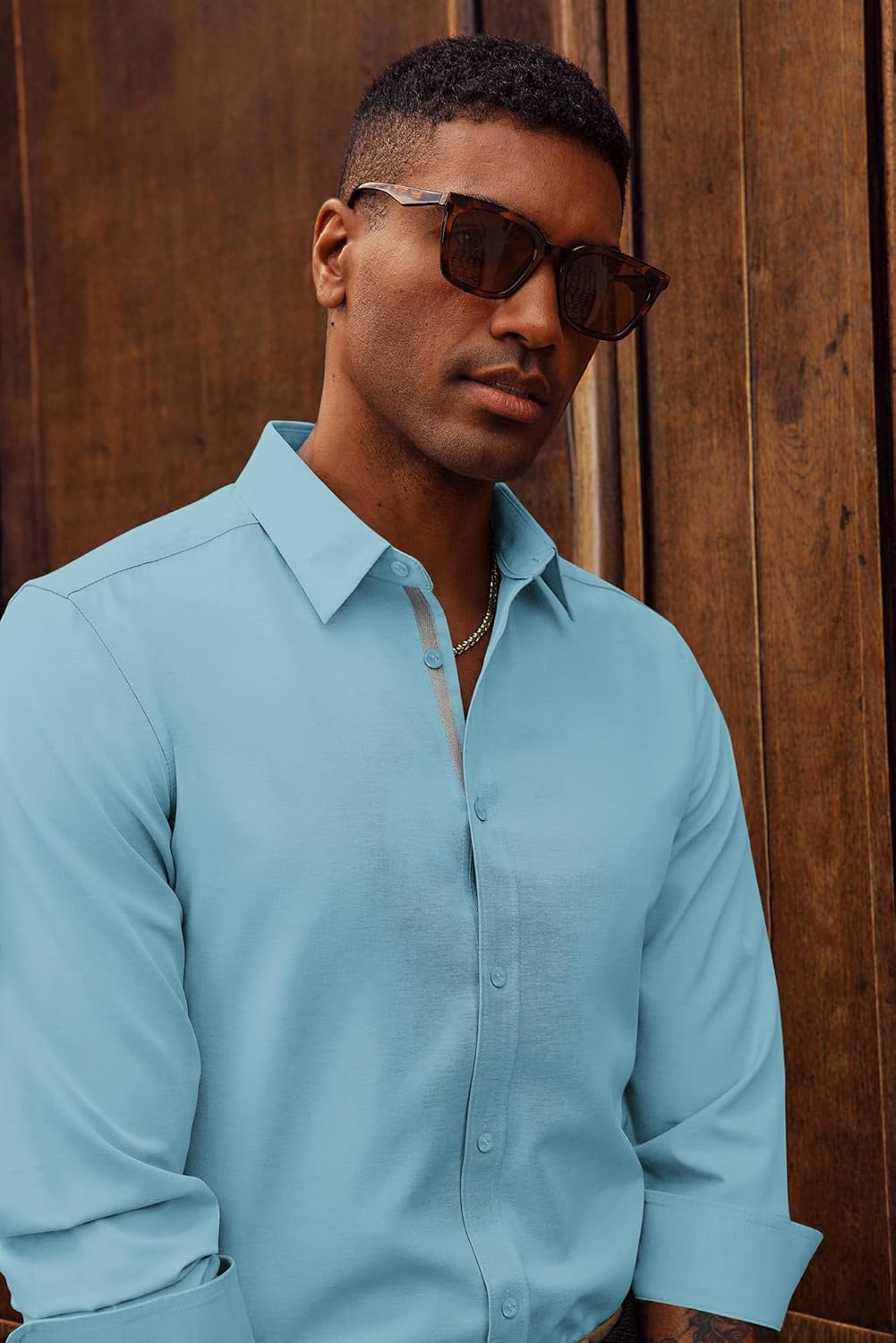 PJ PAUL JONES Mens Dress Shirts Wrinkle Free Stretch Button Down Shirt Casual Long Sleeve Business Shirts - Image 6