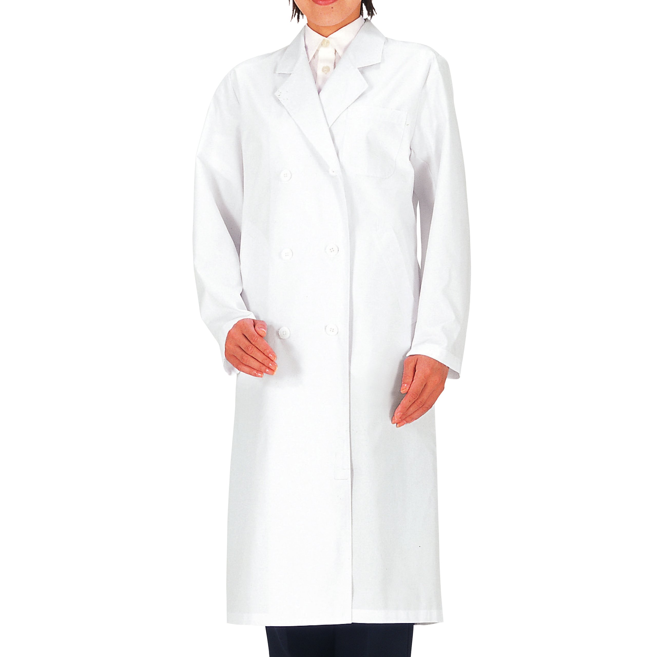 Amazon | [ミドリ安全] レディース 診察用白衣（ダブルボタン） SKA125  