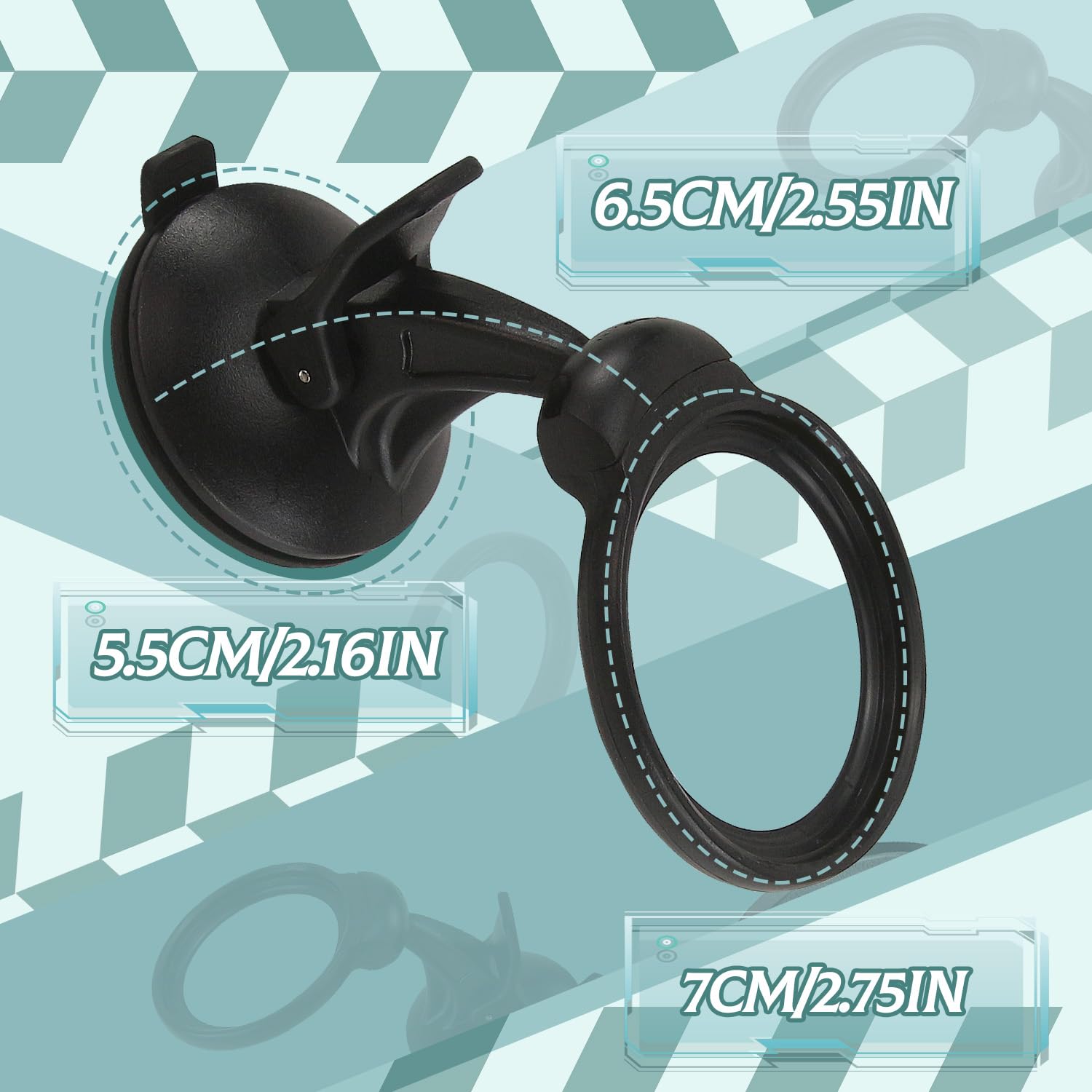 WALWAL GPS Car Mount Bracket,Car Holder Window Mount with Suction Cup Compatible for Tomtom ONE V4 / V5 / XL/XXL / XL2 / IQ Routes (Black)