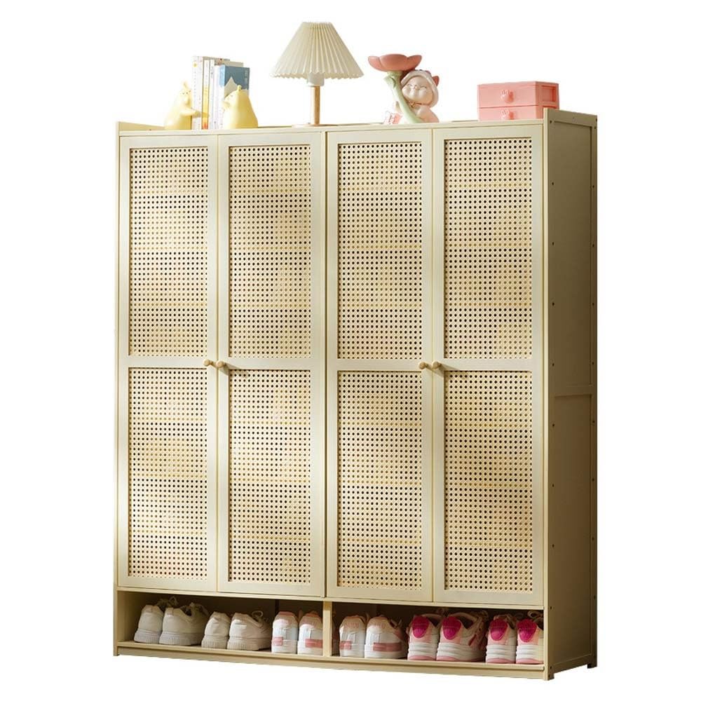 Armoire à chaussures en rotin d'exception, meuble 10 étages en bambou durable
