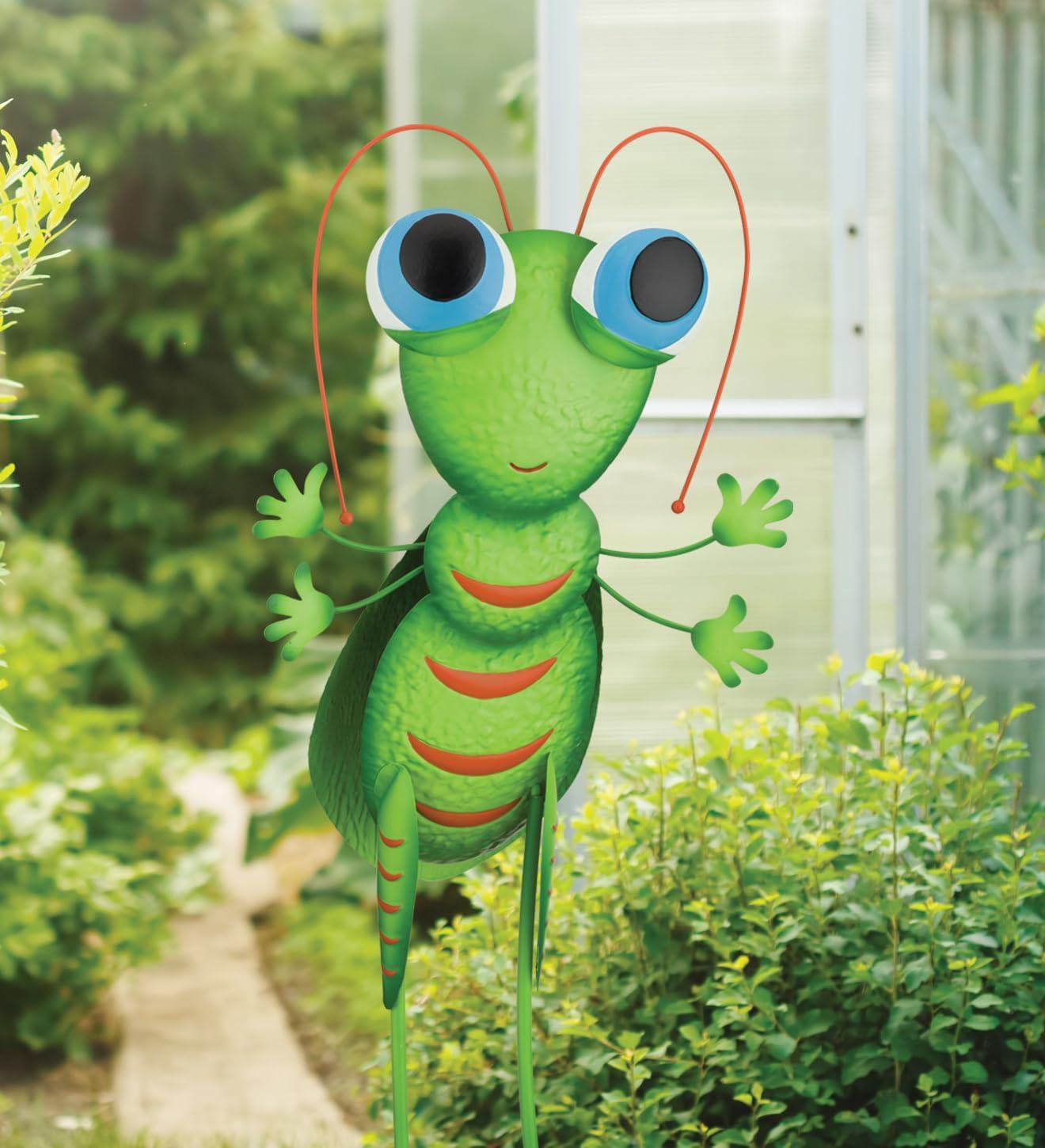 Regal Art & Gift Metal Grasshopper Outdoor Garden Stake - Decorative Handcrafted Décor for Garden, Lawn, Patio, Backyard