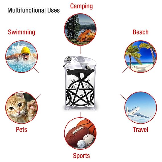 Triple Moon Pentacle Pagan Beach Towel Quick Dry Swim Towel Sand Free for Beach Sports Yoga Camping Gym