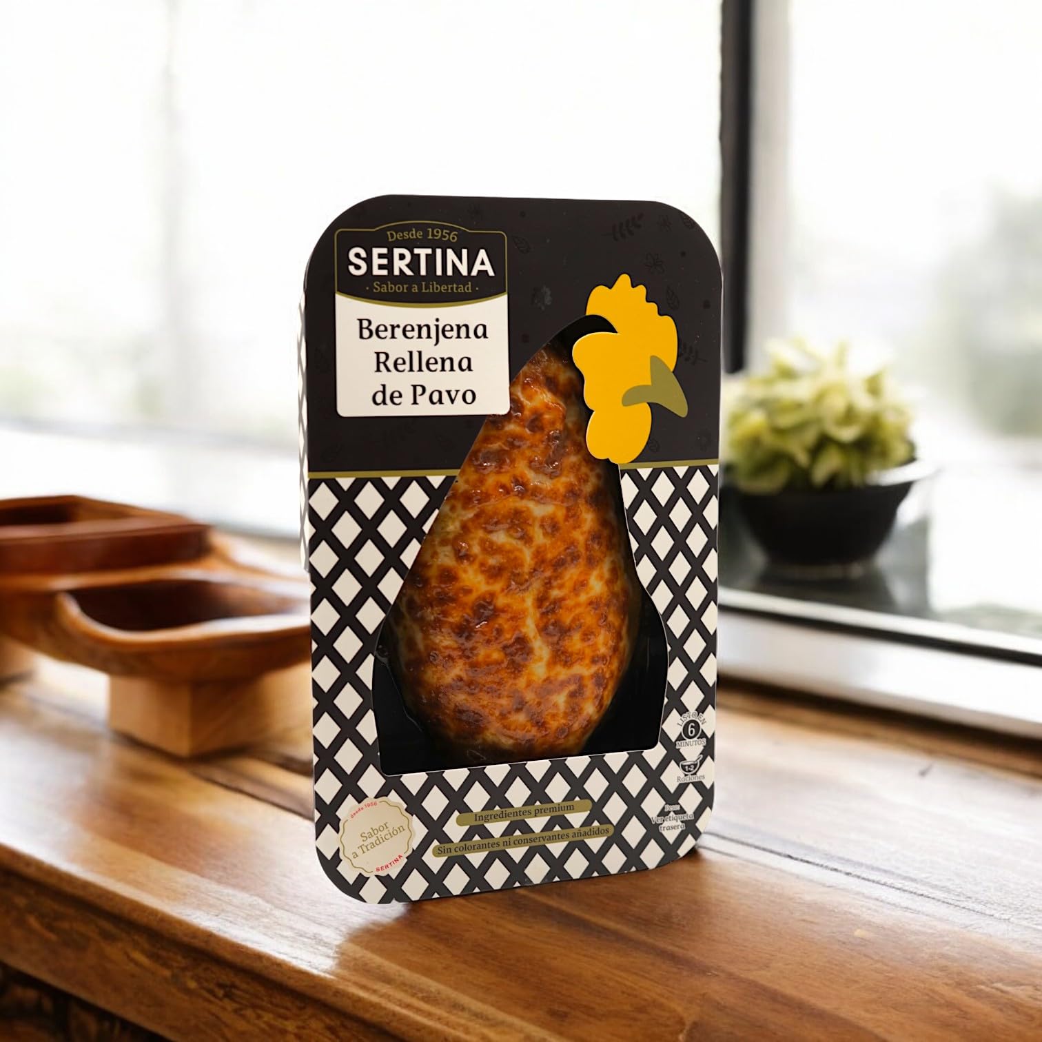 Sertina Berenjenas Rellenas con Carne de Pavo, Pack de 6 x 350g - Comida Gourmet Lista para Comer, Berenjenas, Pavo Picado, Mozzarella, Receta Tradicional, Ingredientes Naturales