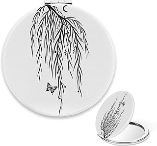 Pocket Mirror for Women, Black Weeping Willow...