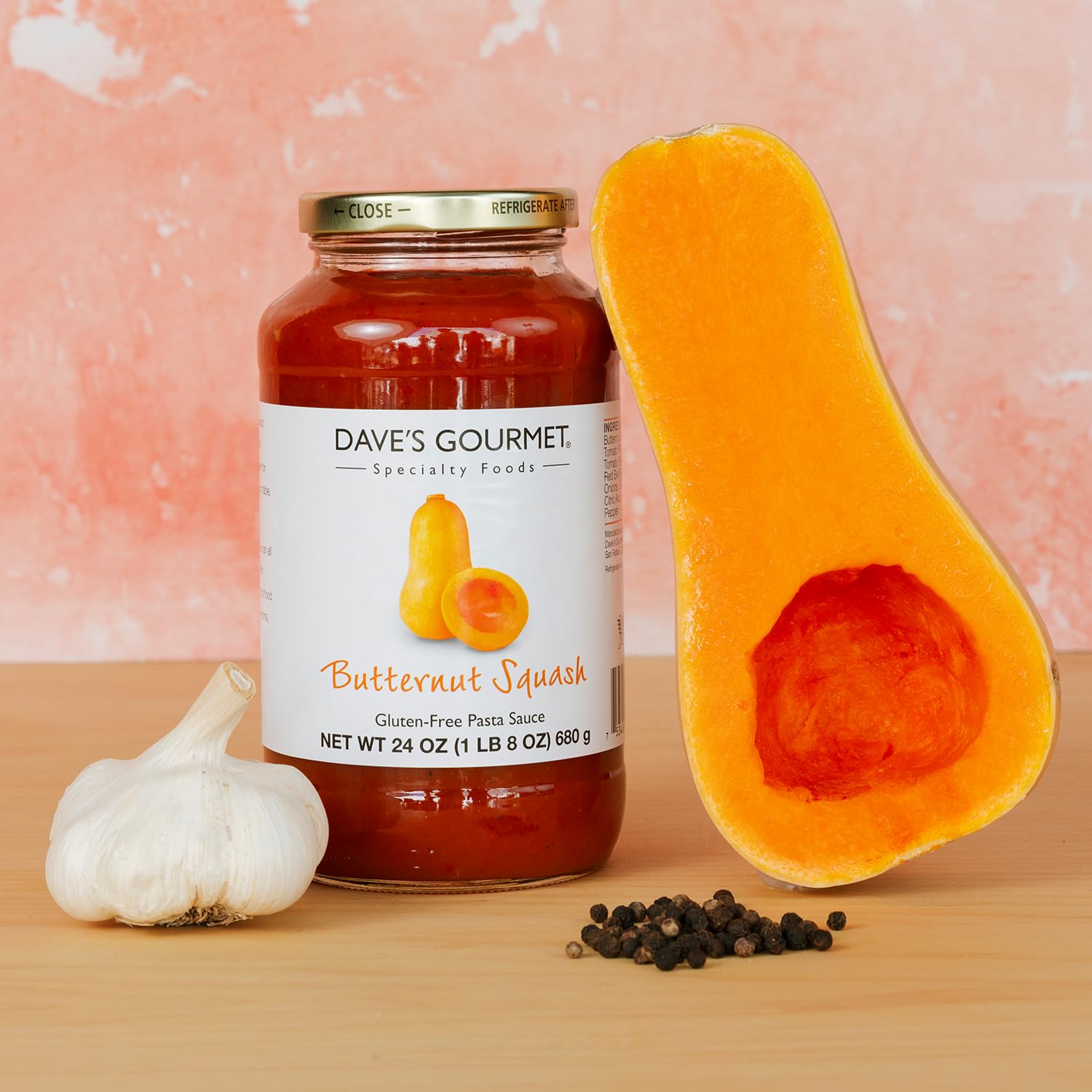 Dave's Gourmet Butternut Squash Pasta Sauce Vegan and Vegetarian - Gold Medal Sauce Winner - 3 Jars