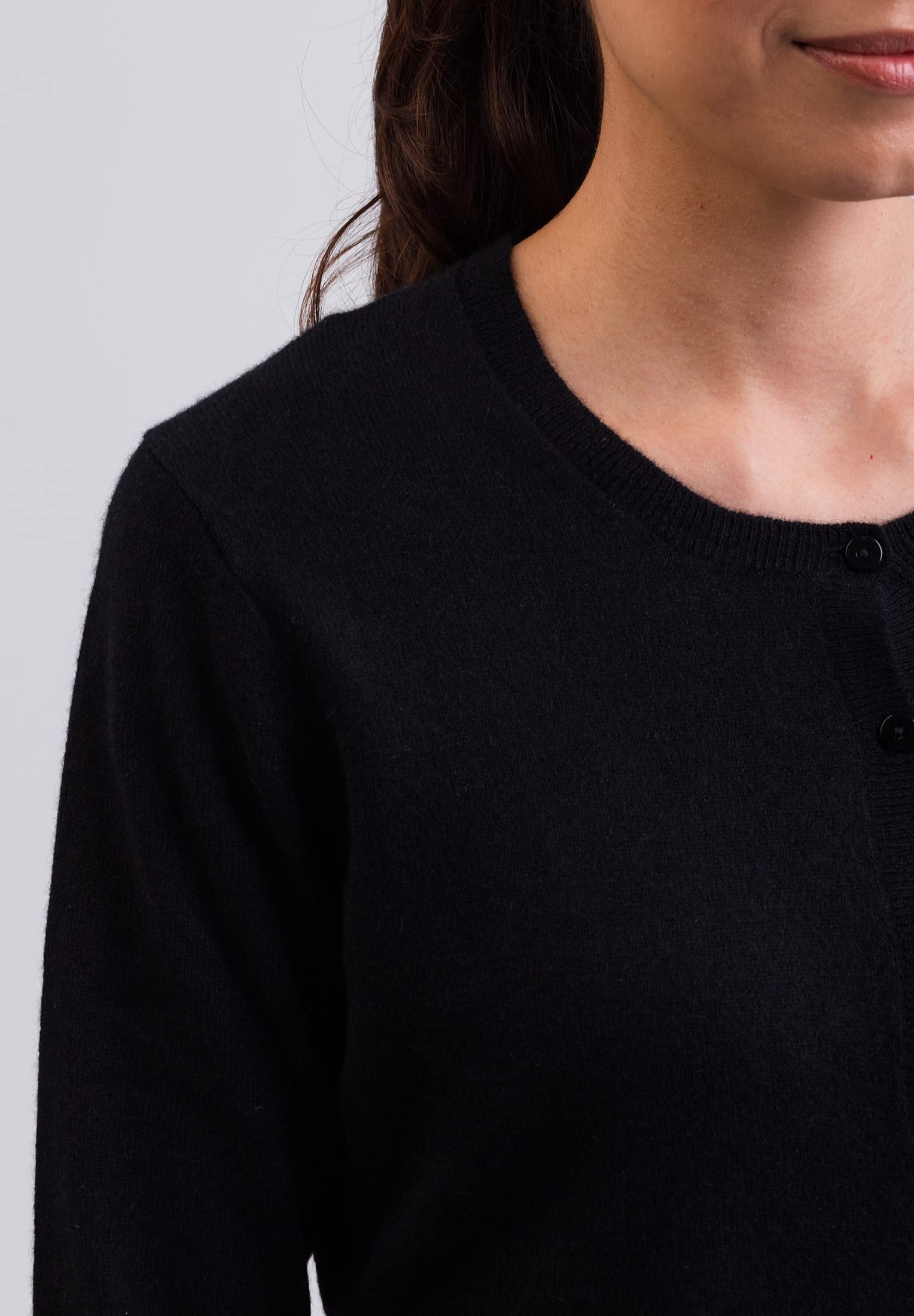 Rebeca | Cárdigan | Chaqueta de Punto de Cuello Redondo para Mujer 100% De Cachemira