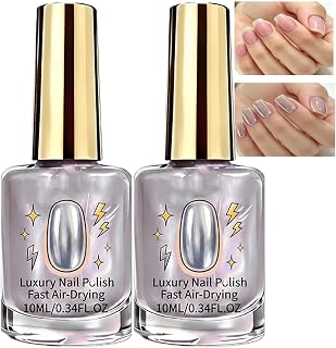 Spegelglänsande lila nagellack, snabbtorkande nagellack, splittringsbeständig och hållbar för en slät och glänsande manikyrfinish (2 st)