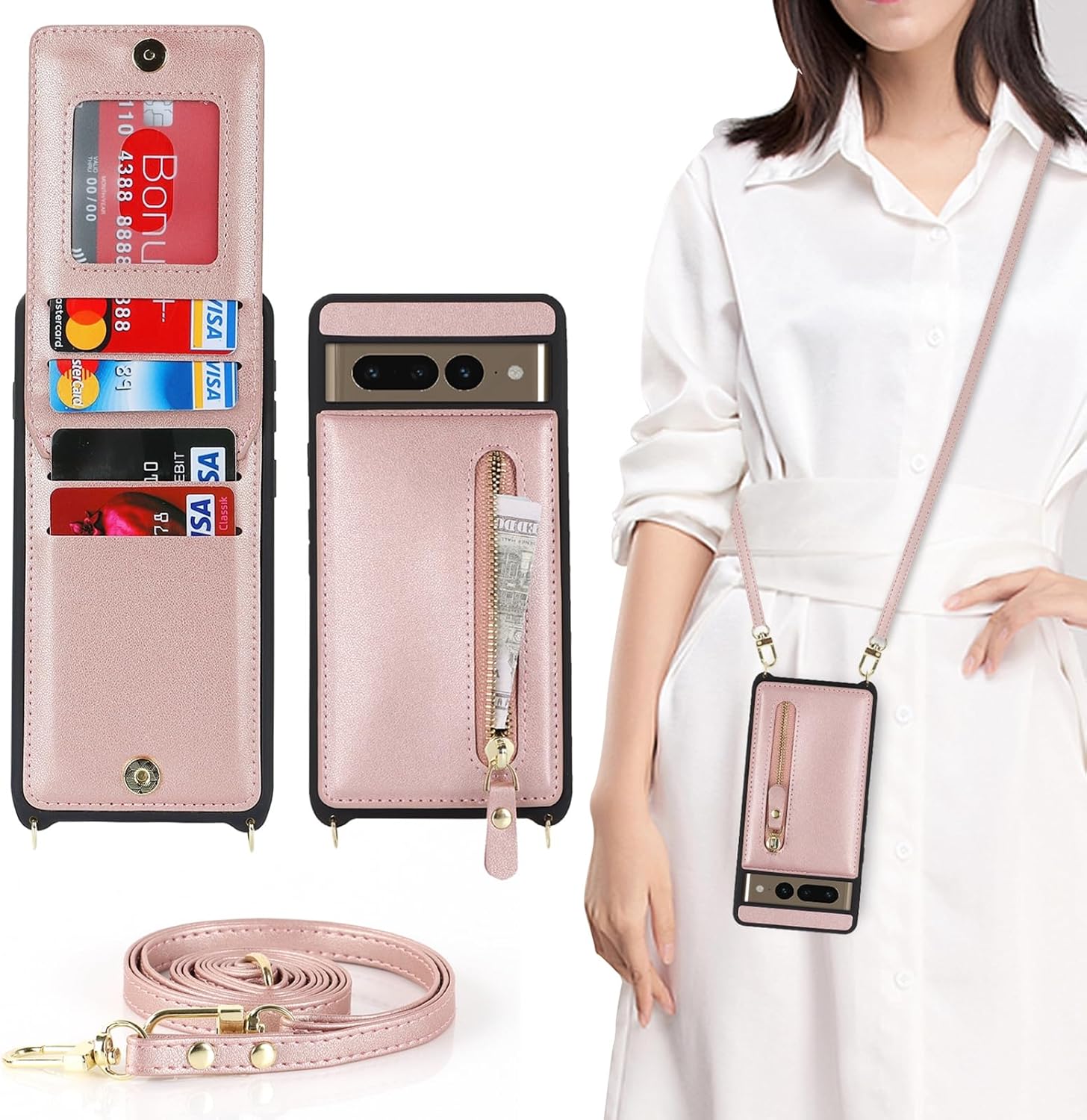 Jaorty Google Pixel 7 Pro Case for Women with Card Holder 6