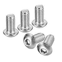 Vista 32 de uxcell Tornillos de cabeza de botón de 1/4-20x1, 25 piezas de tornillos hexagonales de acero inoxidable 304, tornillos de rosca completa