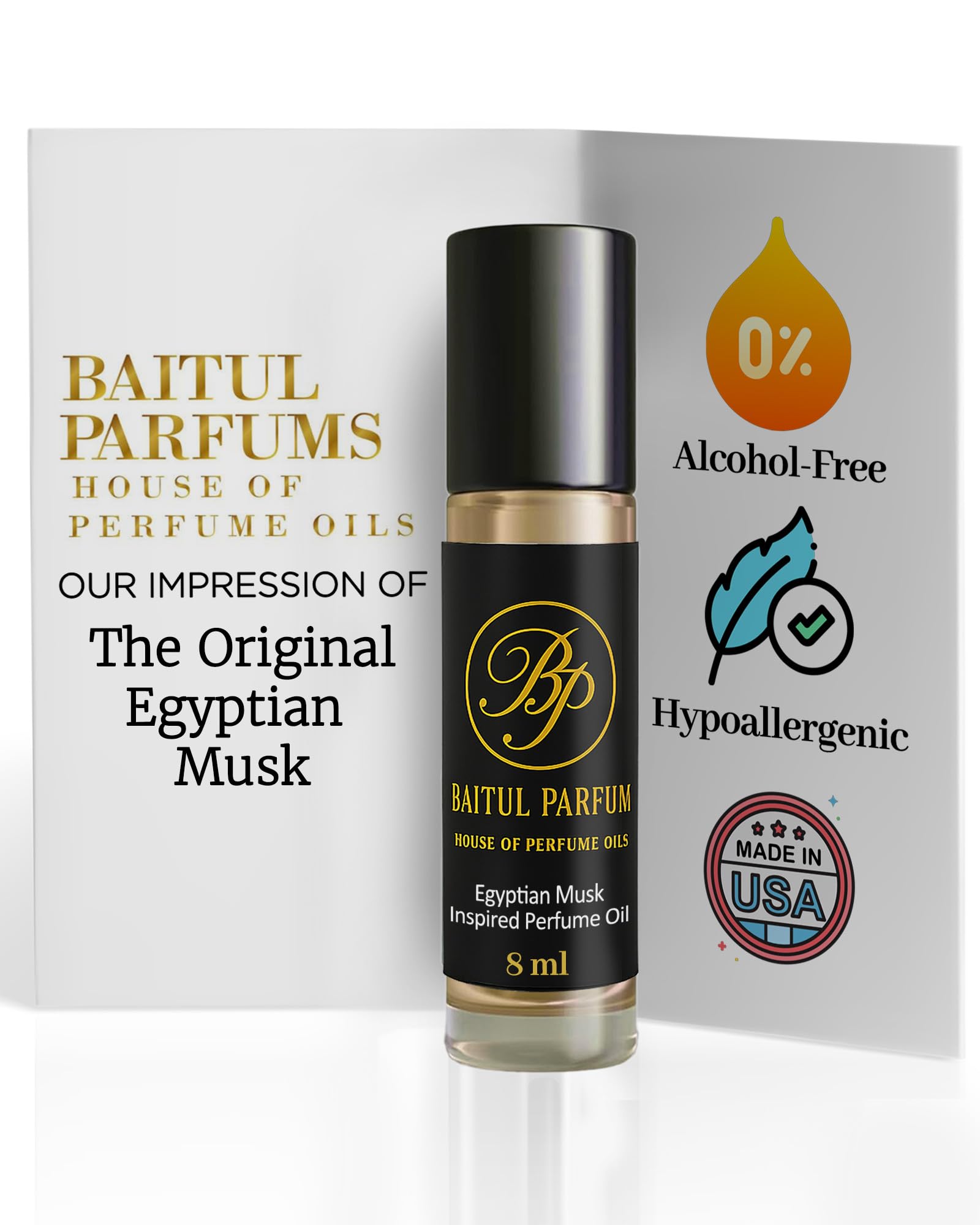 ASMARKET The Original Egyptian Musk Roll-On Perfume, 8ml – Alcohol-Free, Travel Size, Long-Lasting, & True-to-Scent