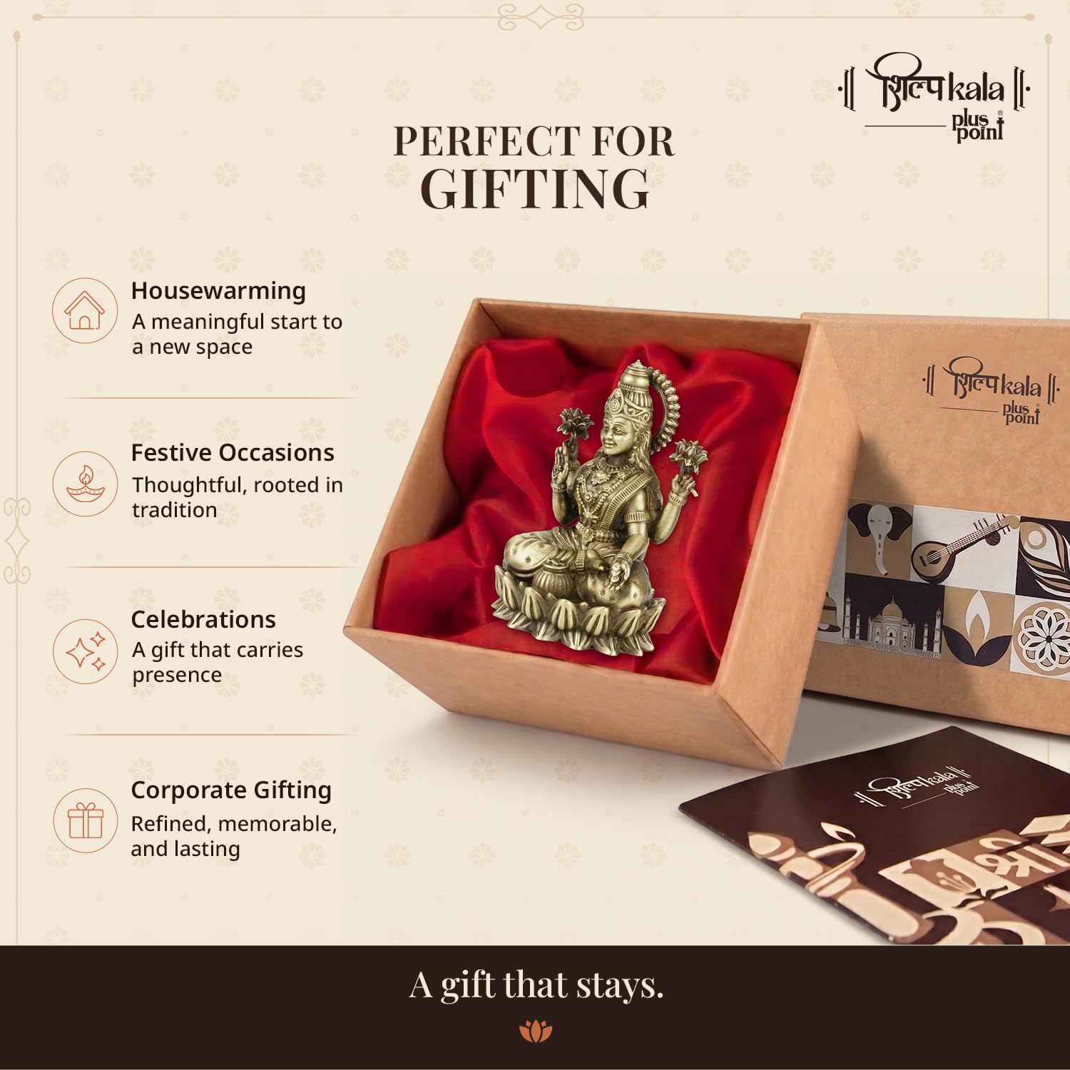 Laxmi Ganesh Brass Idol - Home & Worship Decor -8