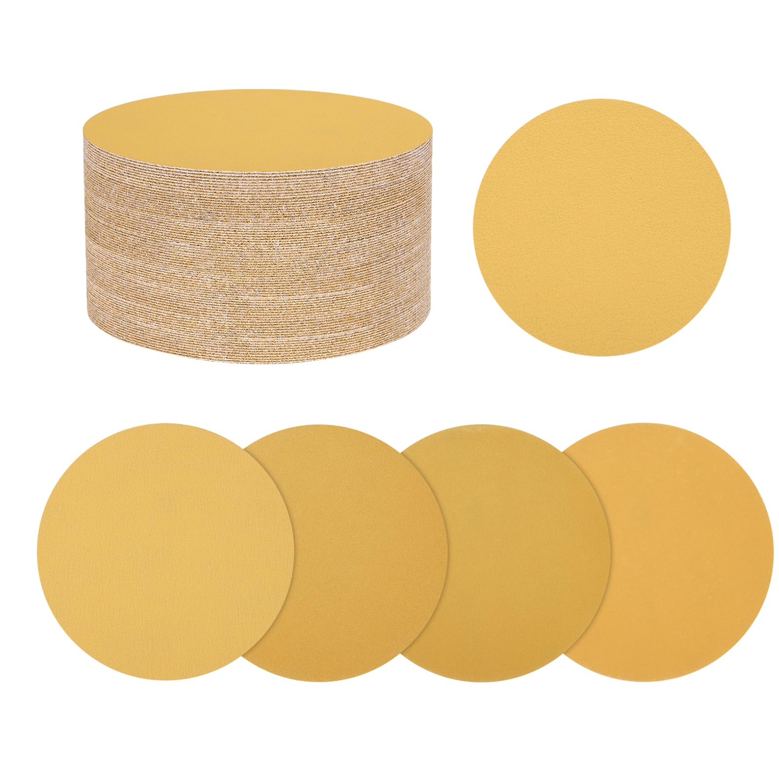 Kozelo 50 Pack Sanding Disc Kit 150mm 6 Inch 80/120/220/320/400 Grit Hook and Loop Random Orbital Sandpaper for Drywall Sander Wood Metal