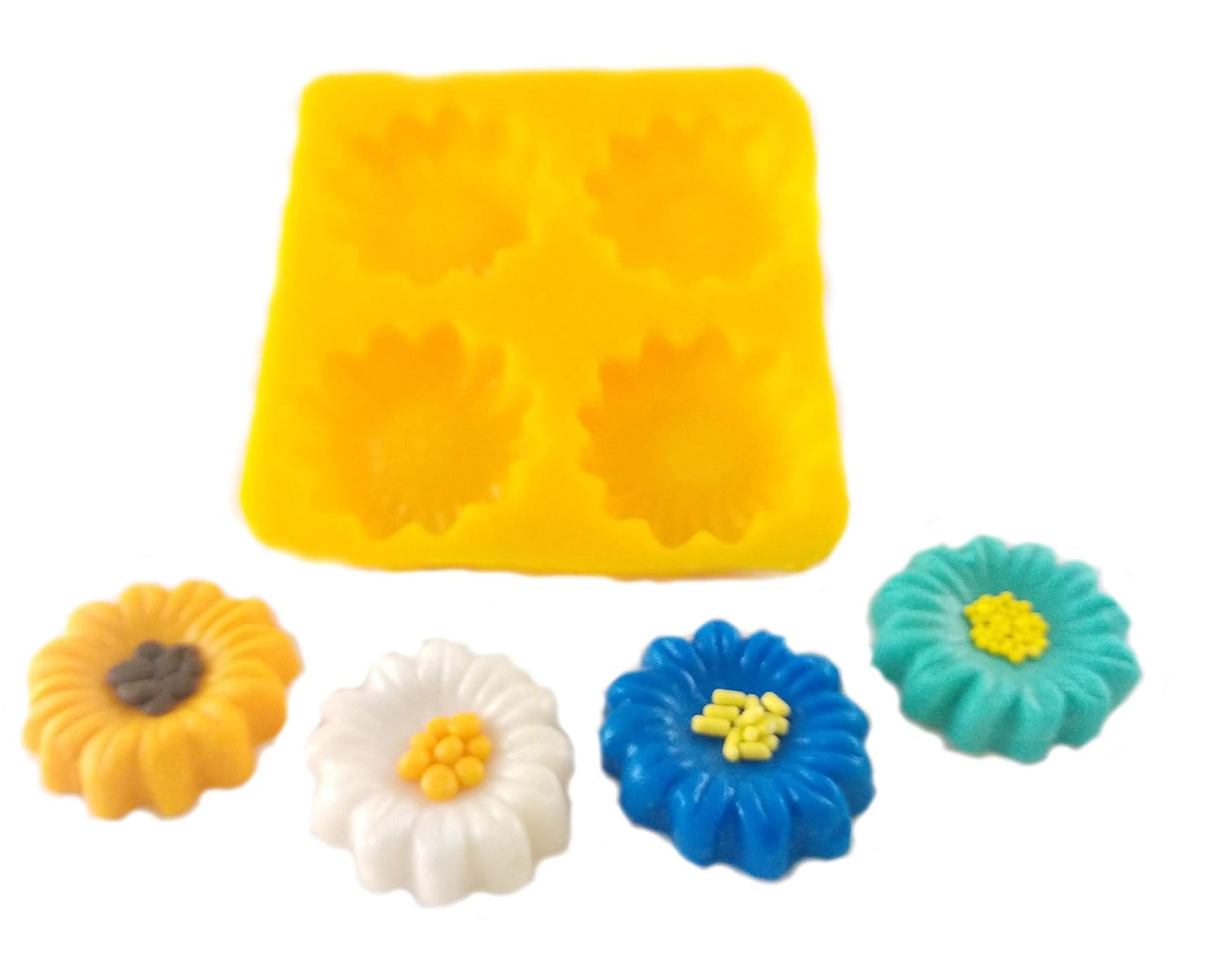 Flexible Molds Daisy or Sunflower (4 Cavity) Cream Cheese Mint